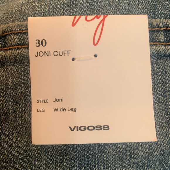 Vigoss Joni Cuff wide leg crop jeans NWT women’s size 10/30. - Picture 6 of 11